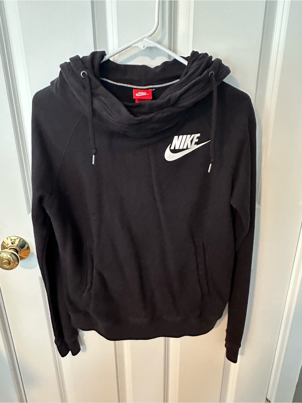 Nike Black Pullover Hoodie with White Swoosh Tag